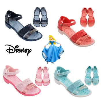 Обувь Disney princes С изысканным рельефом и выпуклостью Летние детские сандалии для девочек из мультфильмов Желейная пляжная обувь подарок на день рождения