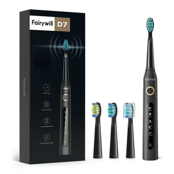 Электрическая звуковая зубная щетка Fairywill, USB-зарядка FW-507, перезаряжаемые водонепроницаемые Электронные зубные щетки, сменные головки для взрослых