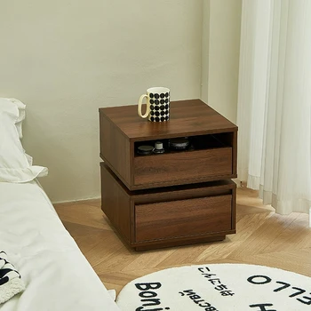 Мебель для дома в скандинавском стиле, прикроватная тумбочка из массива дерева, вращающаяся прикроватная тумбочка, диван для гостиной, приставной столик, Креативный шкаф для хранения
