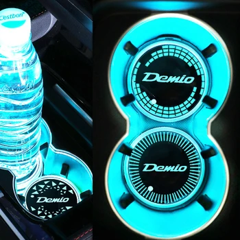 Светящаяся автомобильная подставка для стакана воды, легкий держатель для напитков, Нескользящая накладка, светодиодный коврик для Mazda Demio, логотип, Авто Атмосфера, RGB Аксессуары для ламп