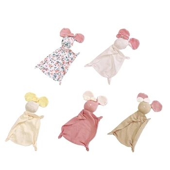 Хлопчатобумажное Муслиновое Одеяло Детская игрушка для сна Успокаивающие комочки полотенец Плюшевый Мишка Игрушка для прижимания