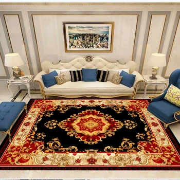 Красный ковер в персидском стиле для гостиной, этнический старый стиль, коврики для большой комнаты, декор спальни, эластичные противоскользящие коврики для прихожей, которые можно стирать.