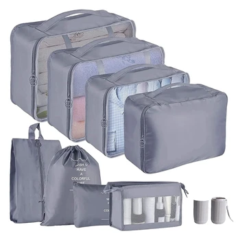 Упаковочные кубики для чемодана, 9 ШТ, дорожные упаковочные кубики, легкие сумки-органайзеры для чемоданов, органайзеры для упаковки багажа