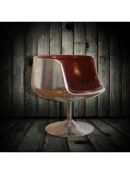 Алюминиевый бокал для вина с заклепками, стул для кафе, барный стул, Модное художественное кресло для гостиной, европейское алюминиевое кожаное кресло ручной работы