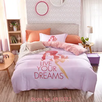 Disney Воплоти свои мечты, Принцесса, Комплект постельного белья из хлопка Для маленьких детей, для девочек, для детской спальни, для домашнего декора, Подарочный набор пододеяльников