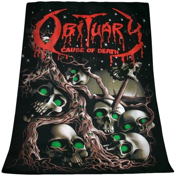 Система опускающейся маски черепа Группа Эпитафия Американский панк Дэт Метал Рок Плакаты Мягкое уютное фланелевое одеяло