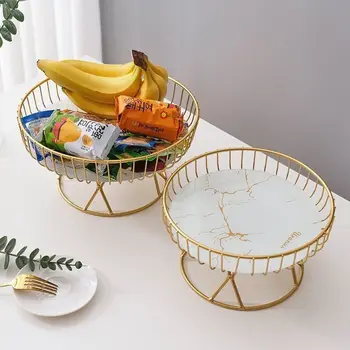 Скандинавская фруктовая тарелка Керамическая Высококачественная Бытовая гостиная Чайный столик Корзина для воды с фруктами Многофункциональная тарелка для закусок