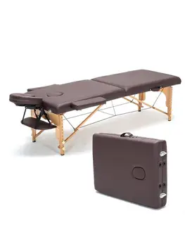 Профессиональные массажные столы для спа, складывающиеся с сумкой, подушкой и подлокотником, мебель для салона красоты, деревянная складная косметичка