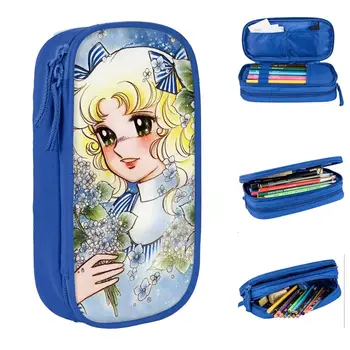 Пеналы для конфет с цветами, креативные сумки для ручек в стиле аниме Kawaii Cute Girl, детские вместительные школьные принадлежности, подарочные пеналы для карандашей