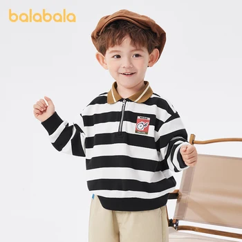 Свитер для мальчиков Balabala для малышей 2023, весенний вязаный свитер с воротником-поло, модный крутой топ