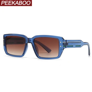 Peekaboo коричнево-синие модные солнцезащитные очки для женщин uv400 мужские солнцезащитные очки в черной квадратной оправе для мужчин унисекс 2023 женские горячие