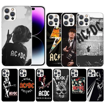 Музыкальный Мягкий Чехол Ac-Dc Rock Band Music для iPhone 15 14 13 12 Mini 11 Pro Max с Принтом Чехол Для Телефона X XS XR 7 Plus 8 + SE Pattern Coque
