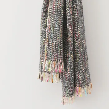 Разноцветный кашемировый шарф из пряжи для женщин, Зимнее толстое теплое Акриловое одеяло, шарфы, шаль, женские модные обертывания из пашмины 2023