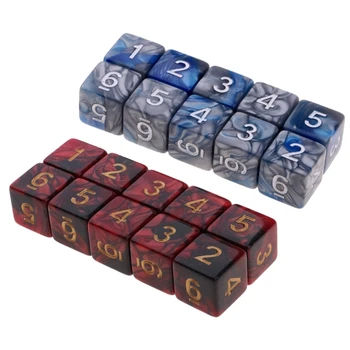20шт многогранных кубиков D6, кубики с квадратными углами, обучающие кубики для настольной игры 