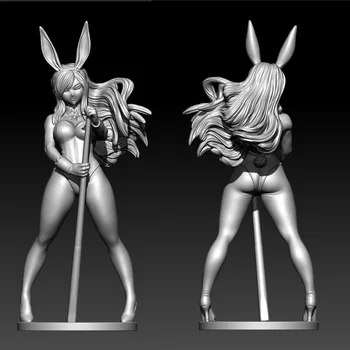 1/24 75 мм, 1/18 100 мм, модель из смолы, фигурка девочки-кролика, скульптура, неокрашенная, без цвета RW-1117