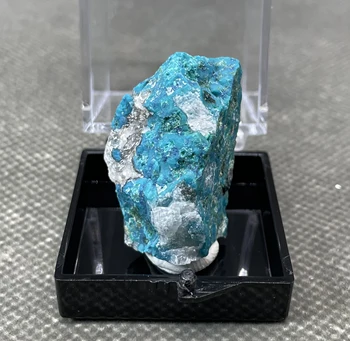 НОВИНКА! 100% Натуральный редкий образец минерала хризоколла, хрустальные камни и кристаллы, Целебный кристалл + размер коробки 3,4 см