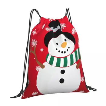Рождественский маленький рюкзак унисекс, спортивная школьная сумка, сумка с завязками на шнурке, карманная сумка на шнурке