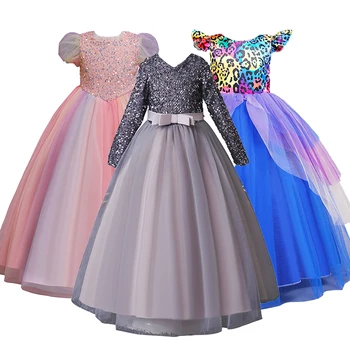 Платье MODX Винтажное свадебное платье в цветочек для принцессы, длинное кружевное платье из тюля с вырезом для первого причастия, Детская одежда